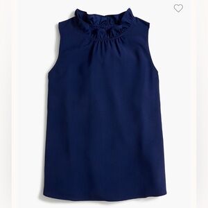 Ruffleneck satin crepe top